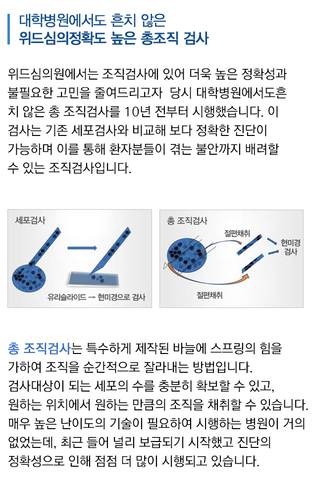 대학병원에서도 흔치 않은 위드심의정확도 높은 총조직 검사 